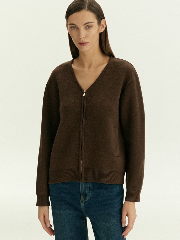 Кардиган на молнии с шерстью