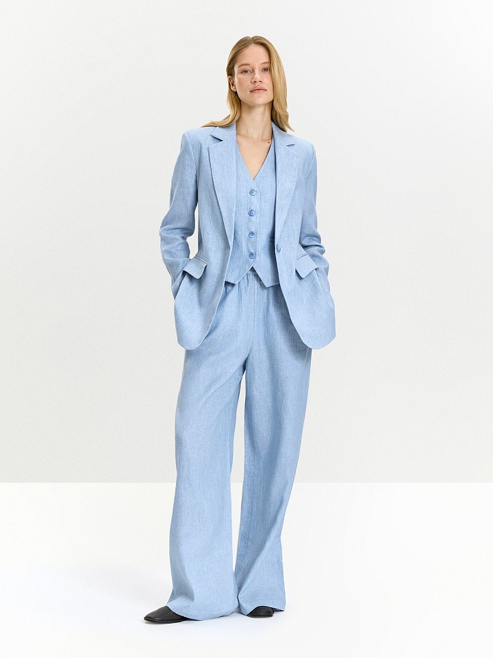 Брюки на резинке изо льна