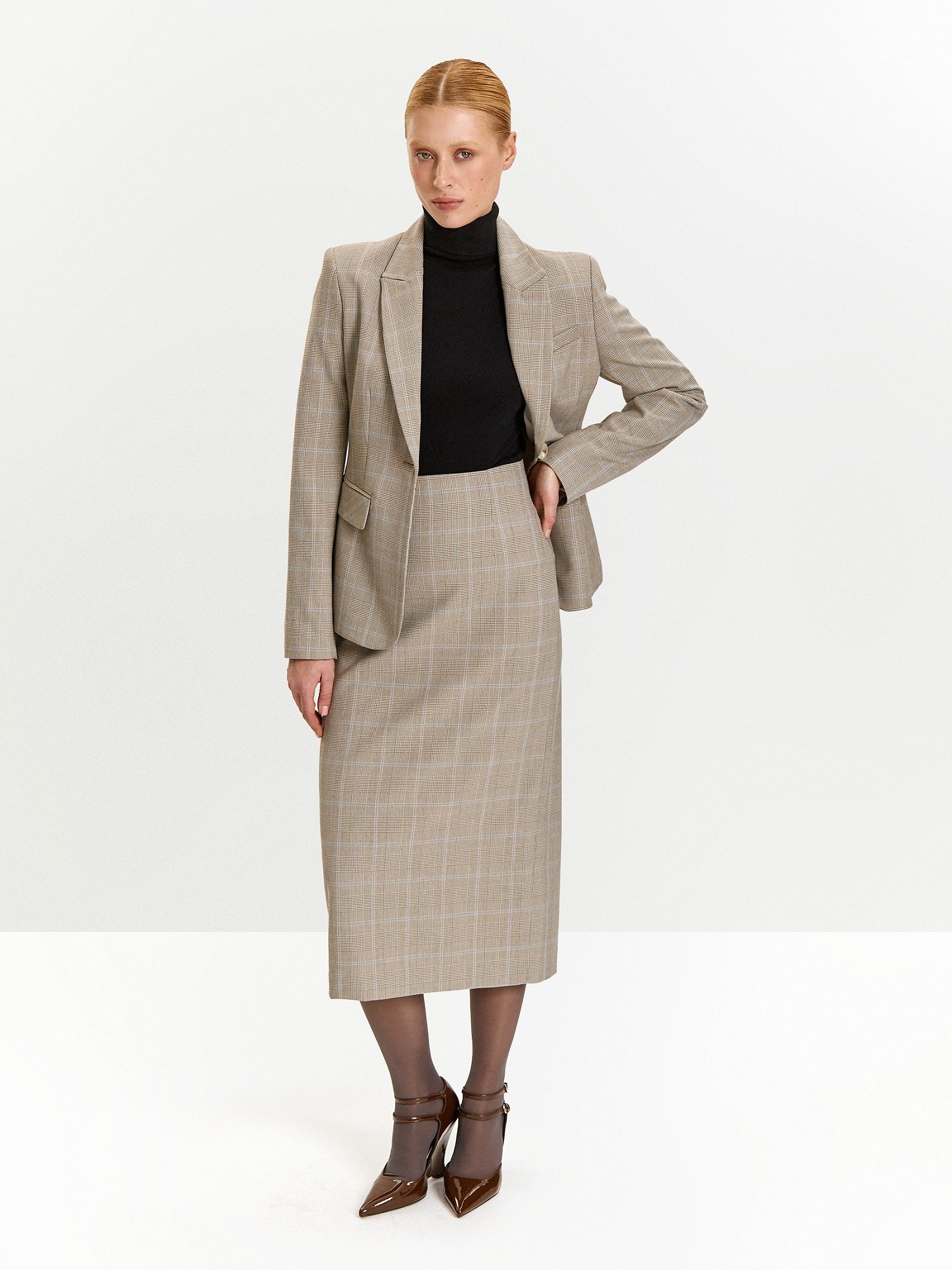 Юбка карандаш в клетку