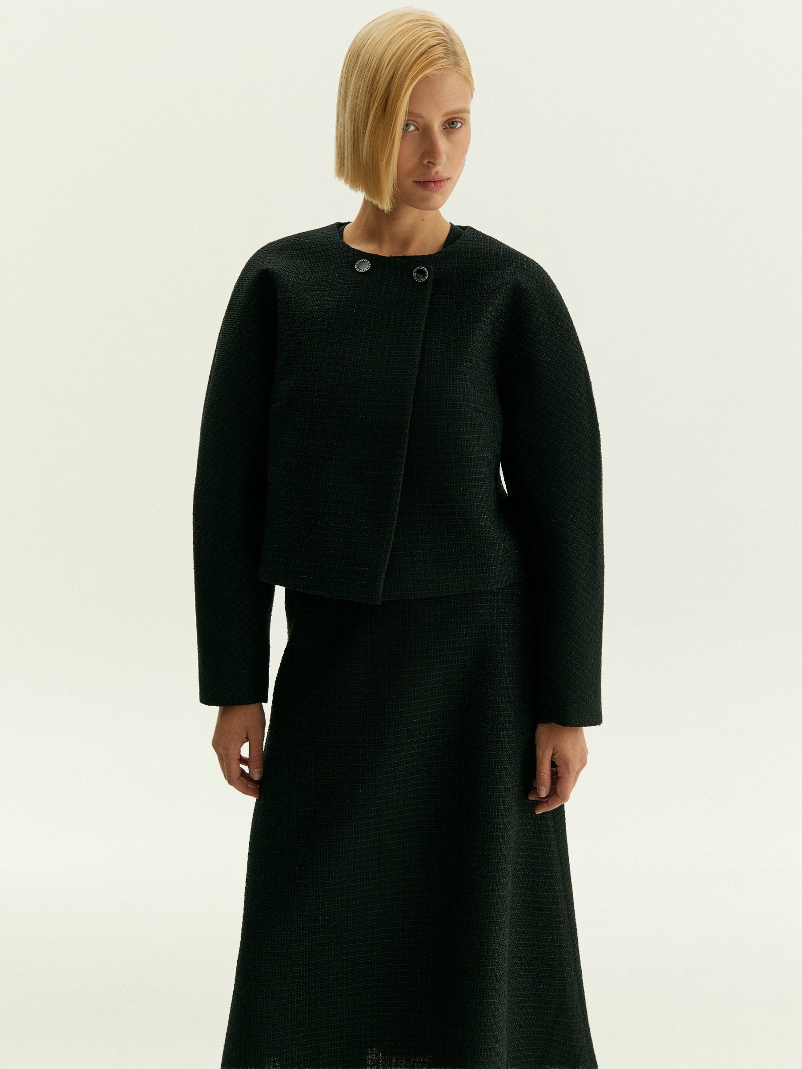 Жакет прямого кроя из костюмной шерсти