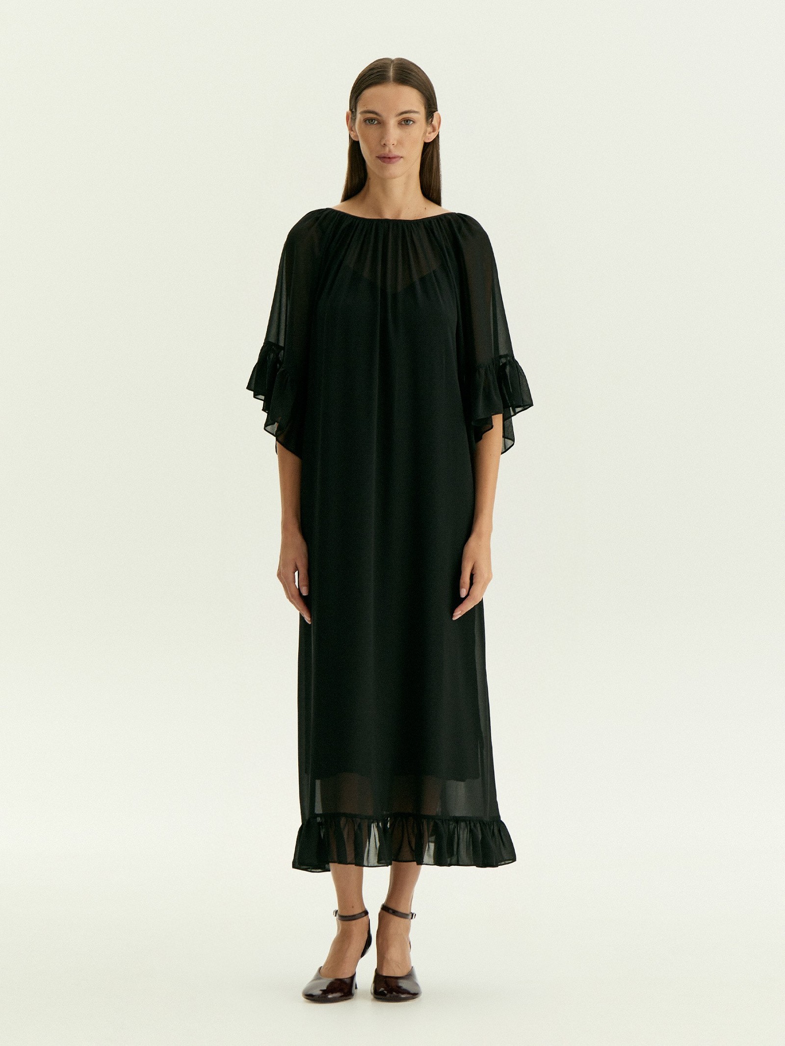 Платье макси из шифона