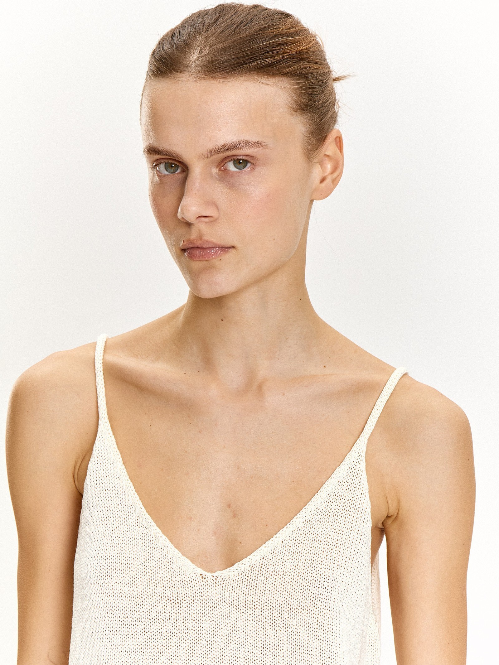 Трикотажный топ с металлизированной нитью