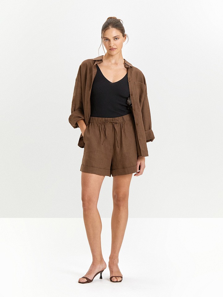 Шорты из 100% льна