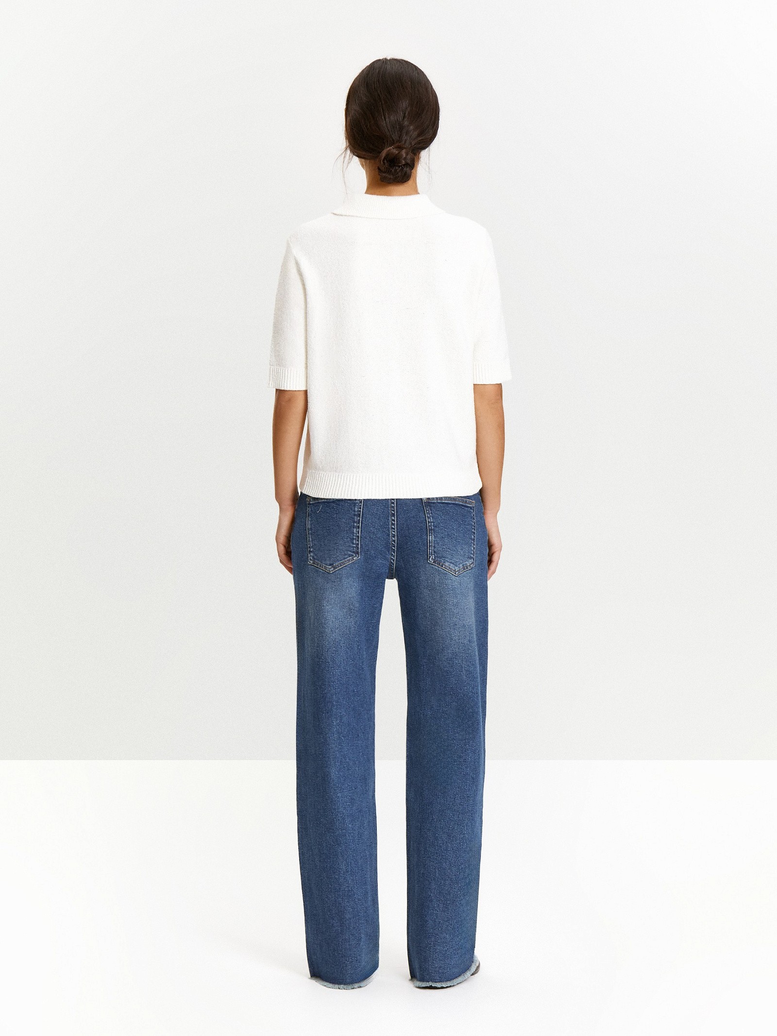 Джемпер с коротким рукавом из хлопка