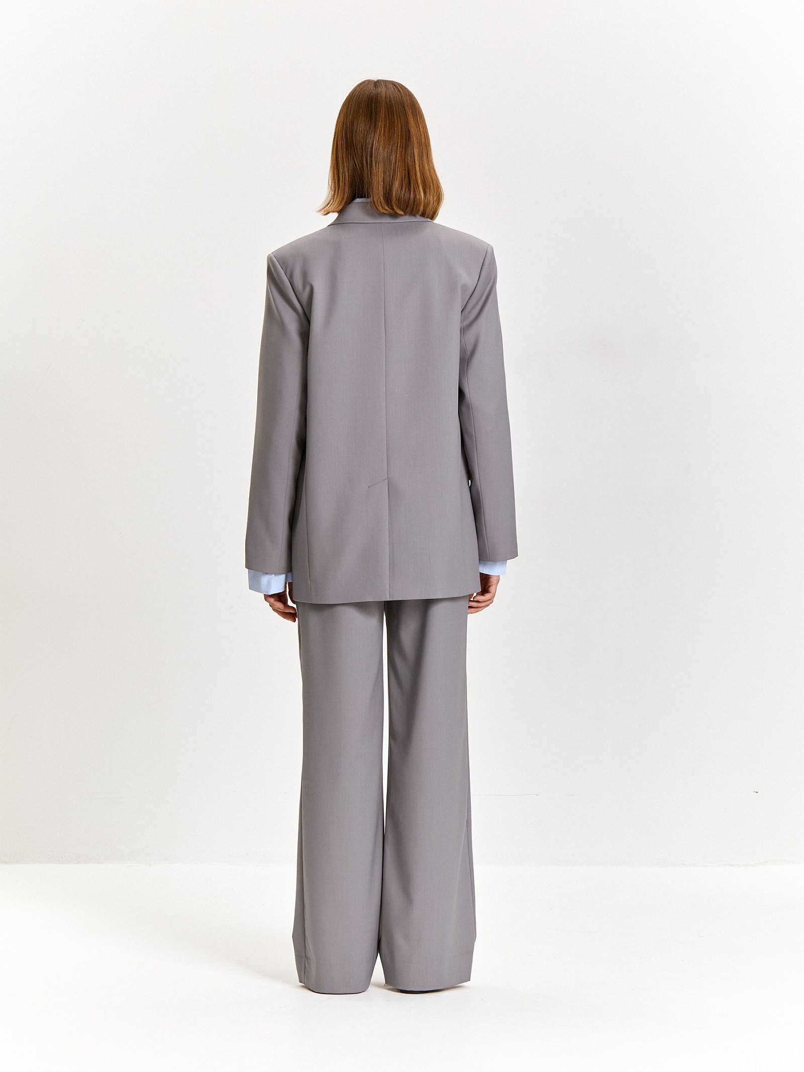 Однобортный жакет из костюмной шерсти