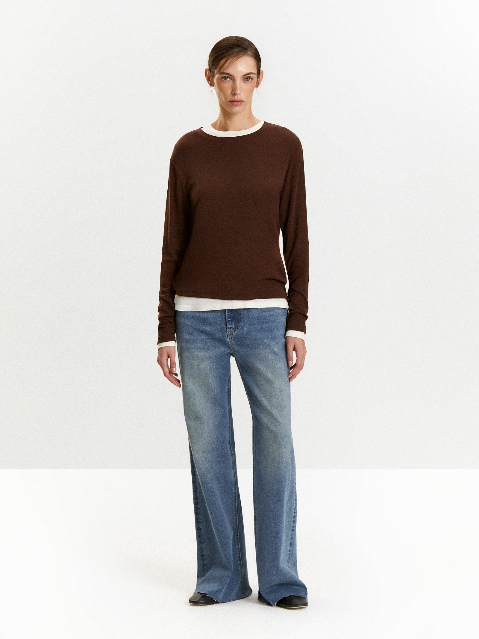 Лонгслив с содержанием шерсти