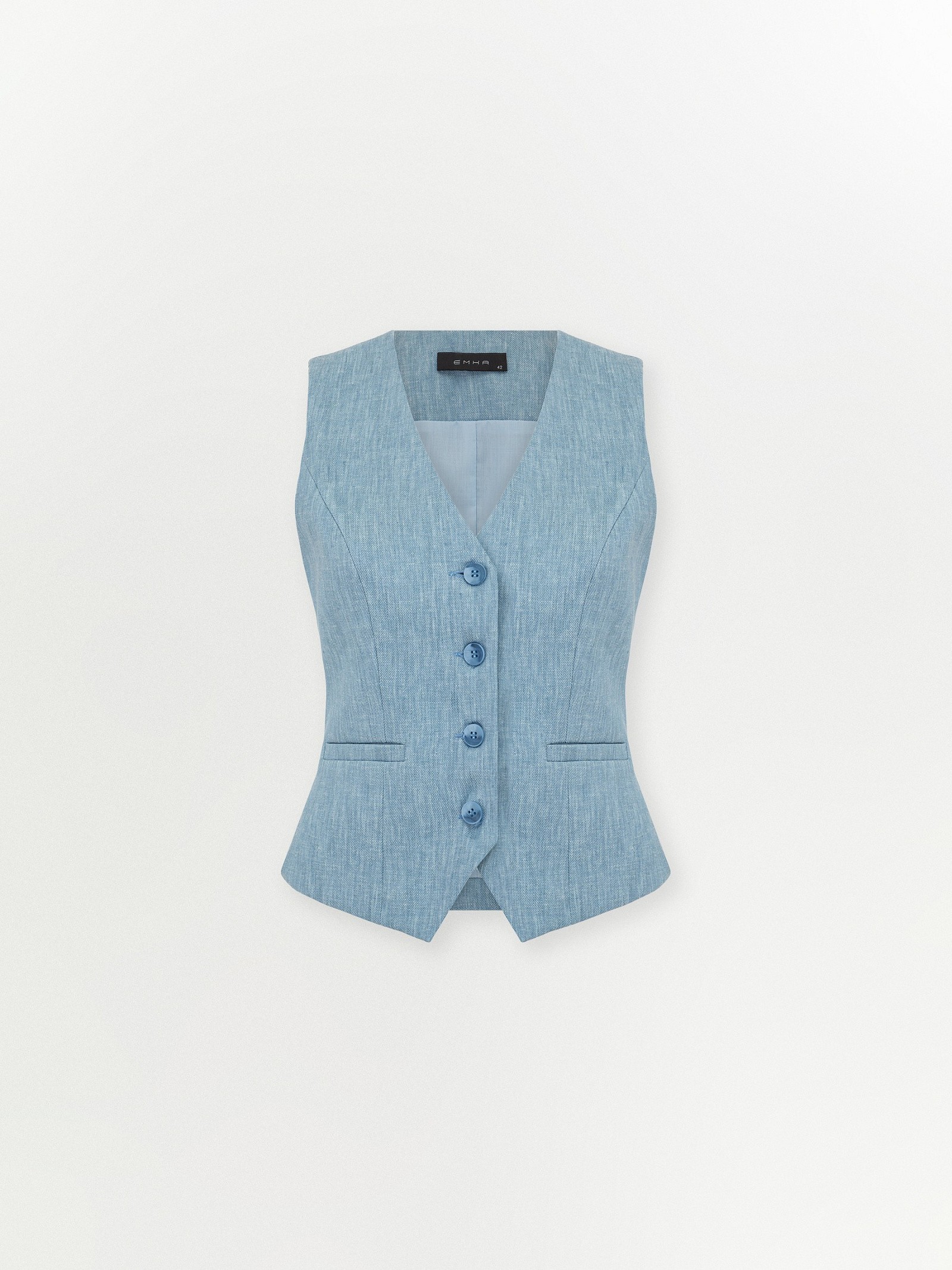 Однобортный жилет изо льна