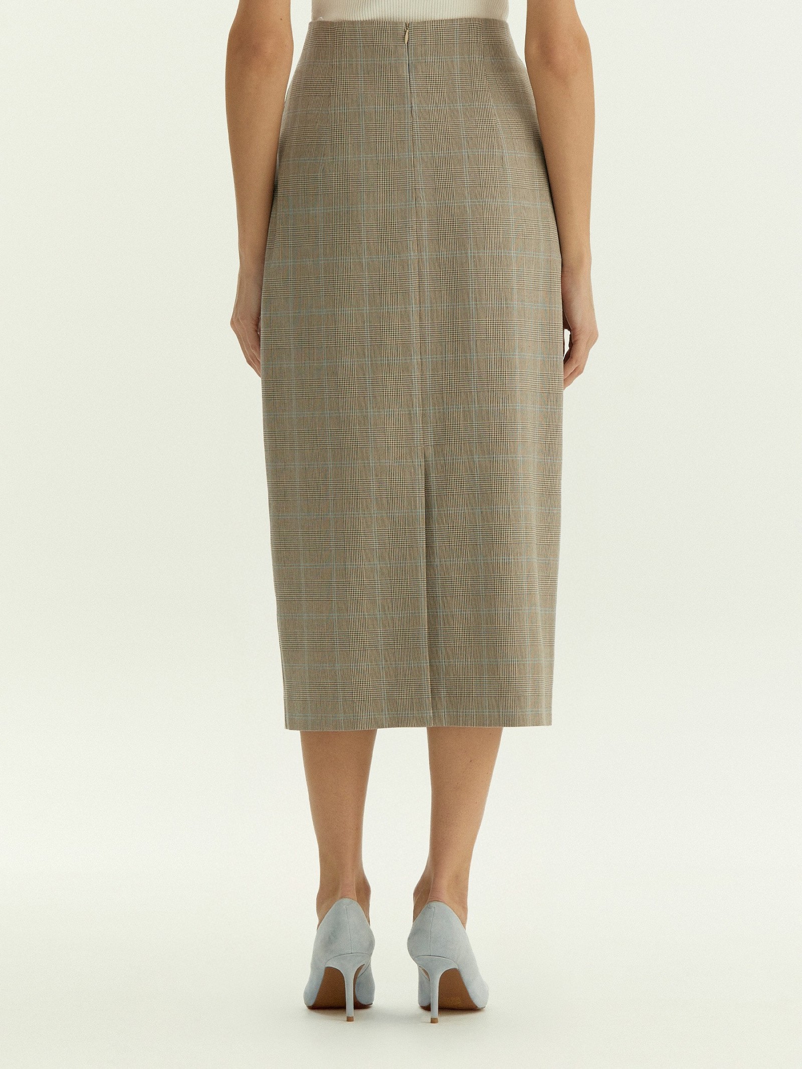 Юбка карандаш в клетку