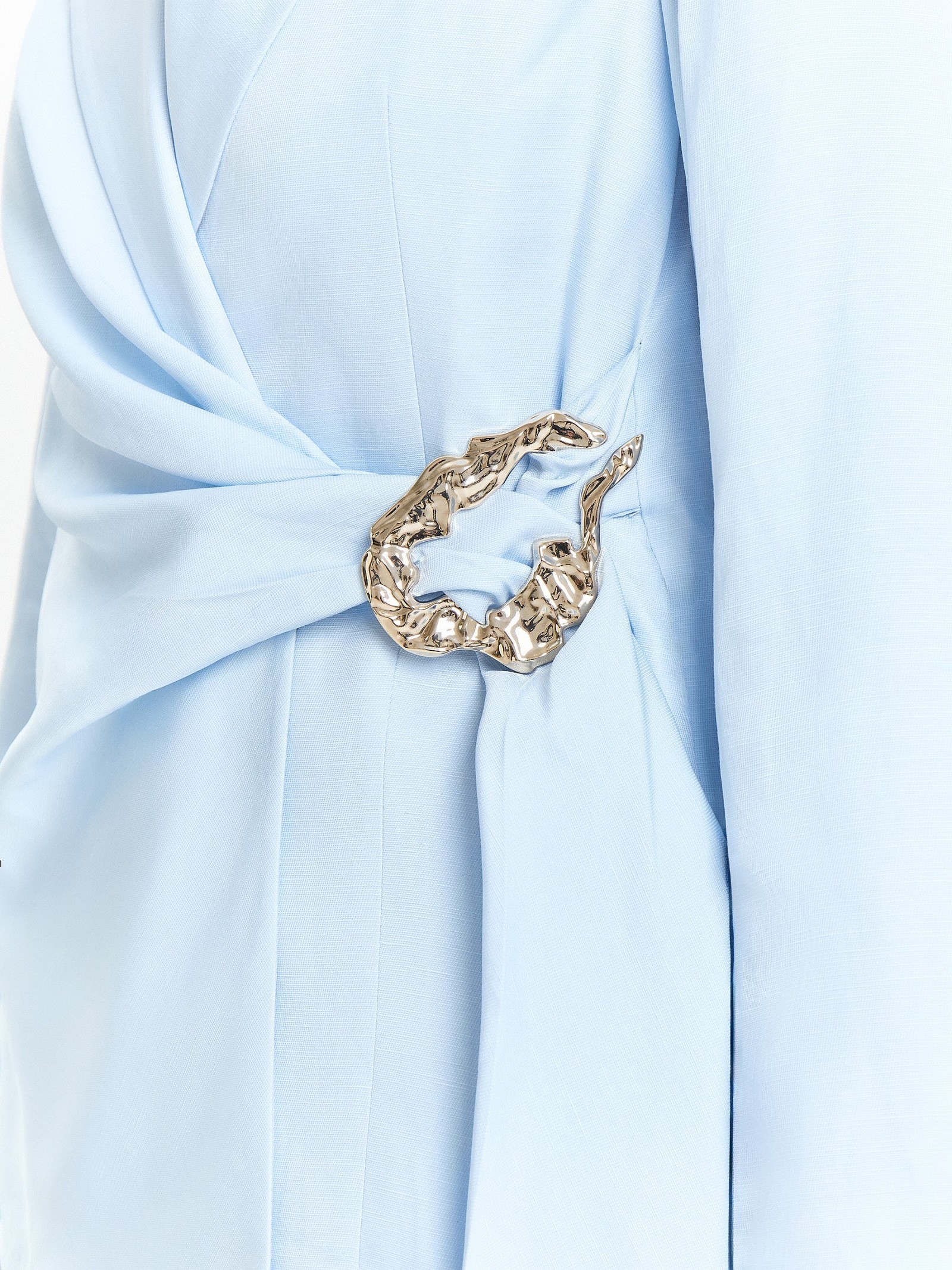 Жакет с поясом на запах с добавлением льна