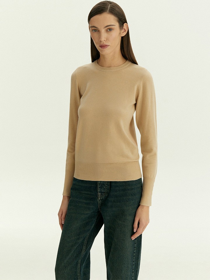 Джемпер из вискозного трикотажа с добавлением шерсти