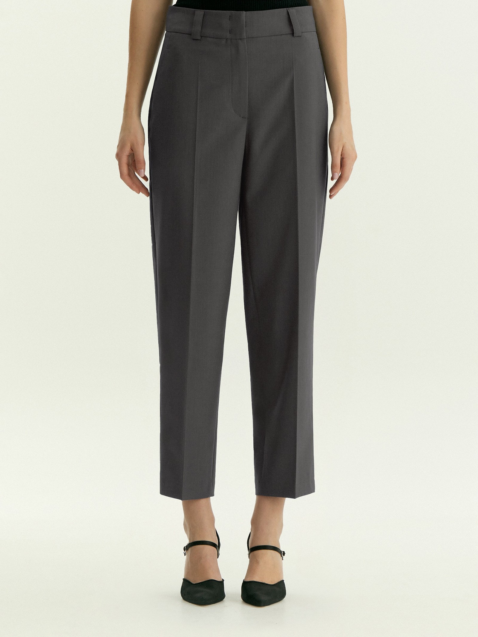 Брюки зауженного кроя из костюмной шерсти