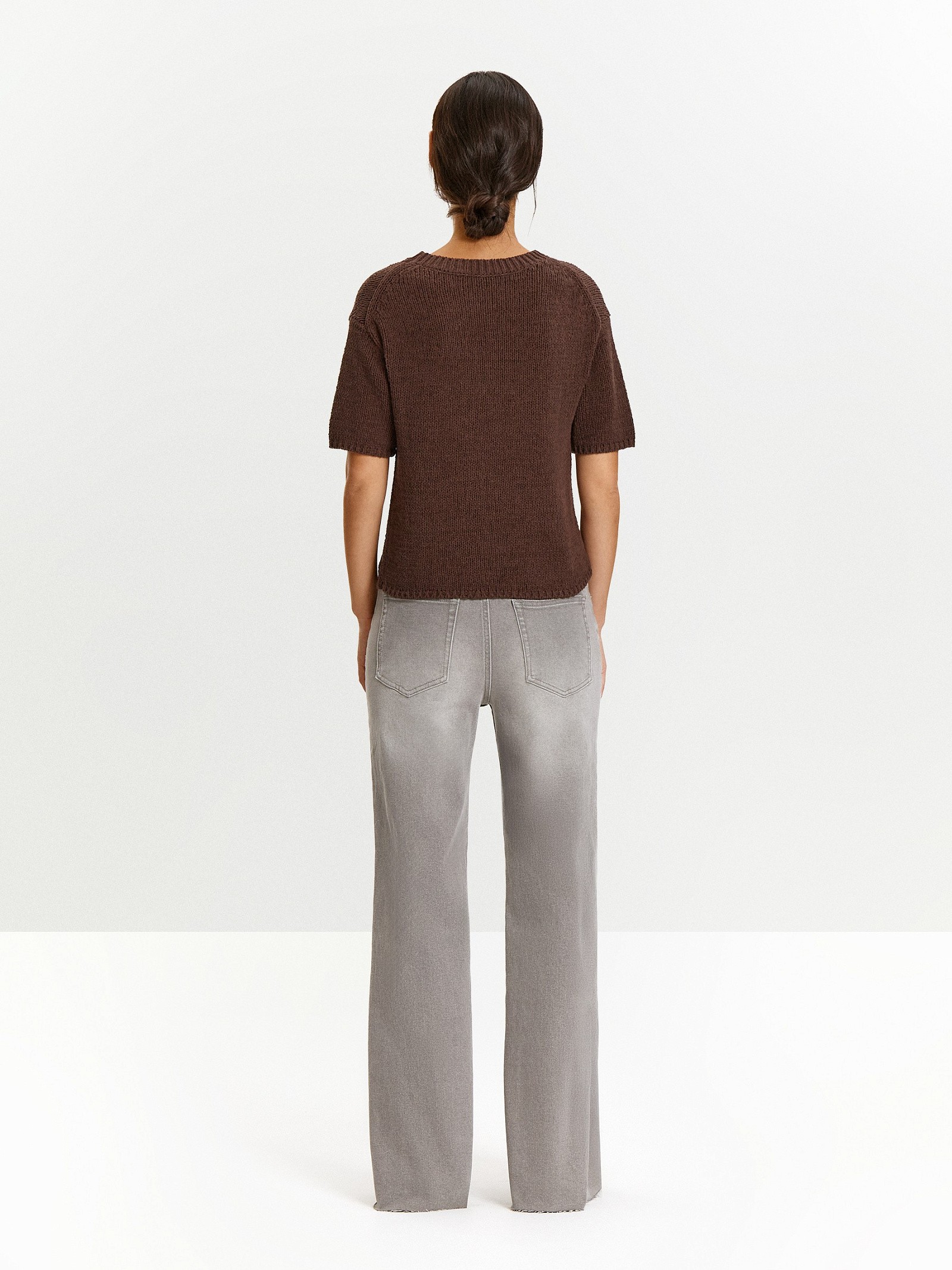 Джемпер с коротким рукавом из хлопка