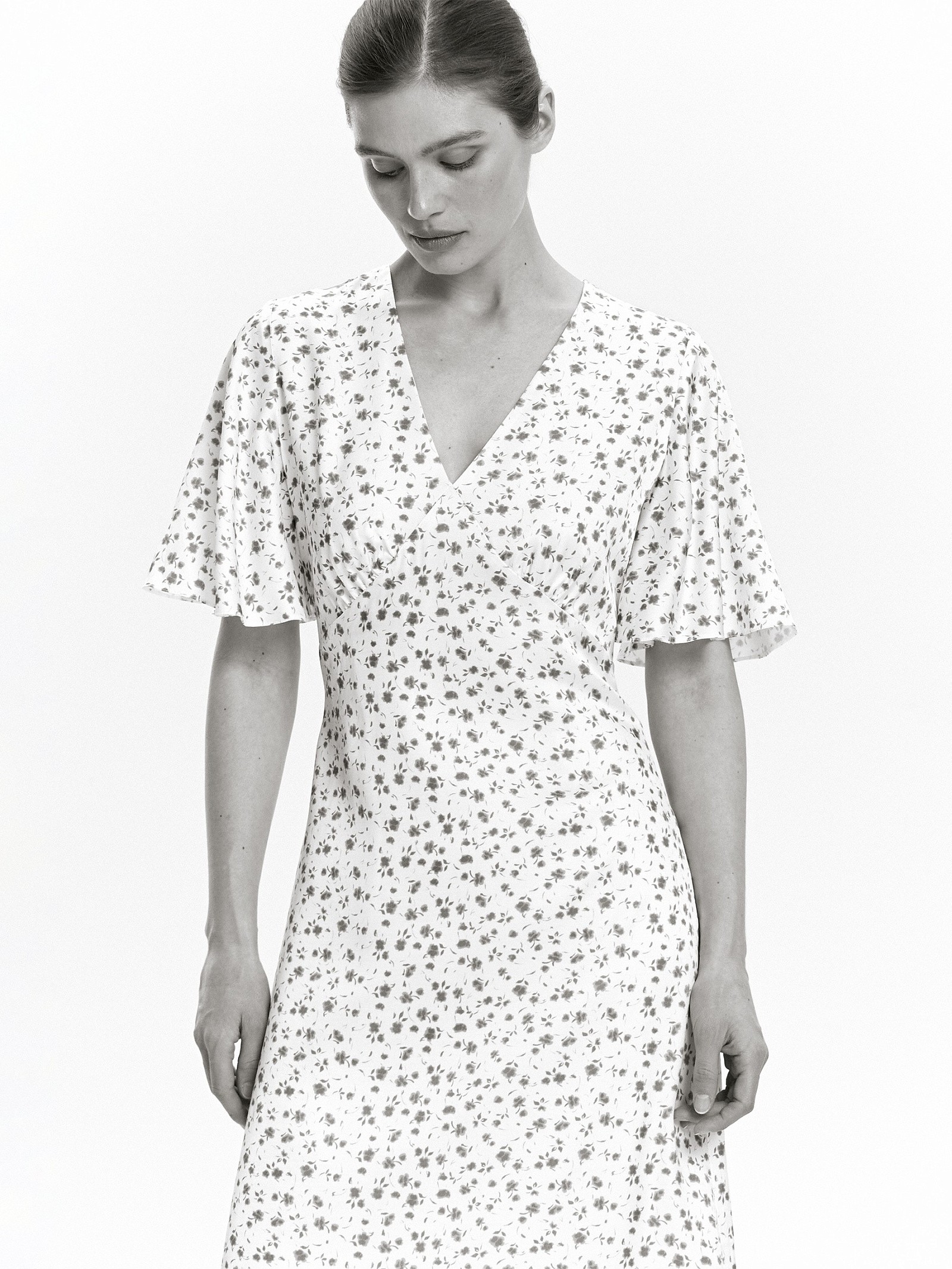 Платье макси из 100% вискозы с цветочным принтом