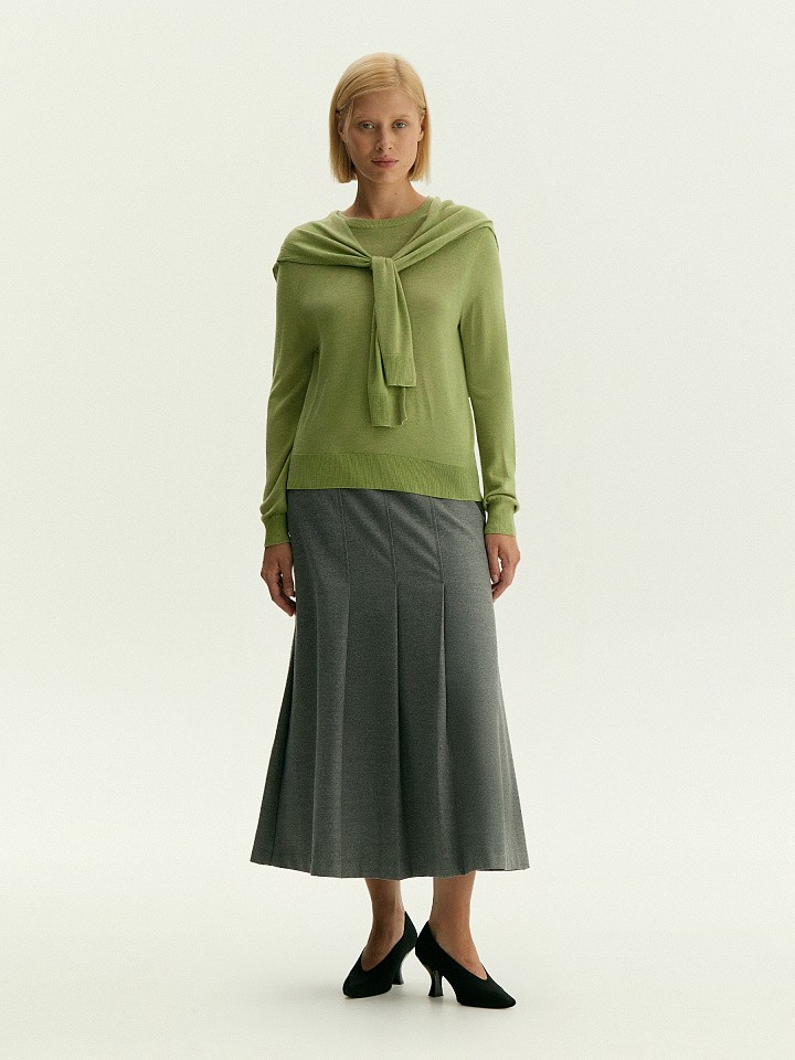 Юбка а-силуэта миди