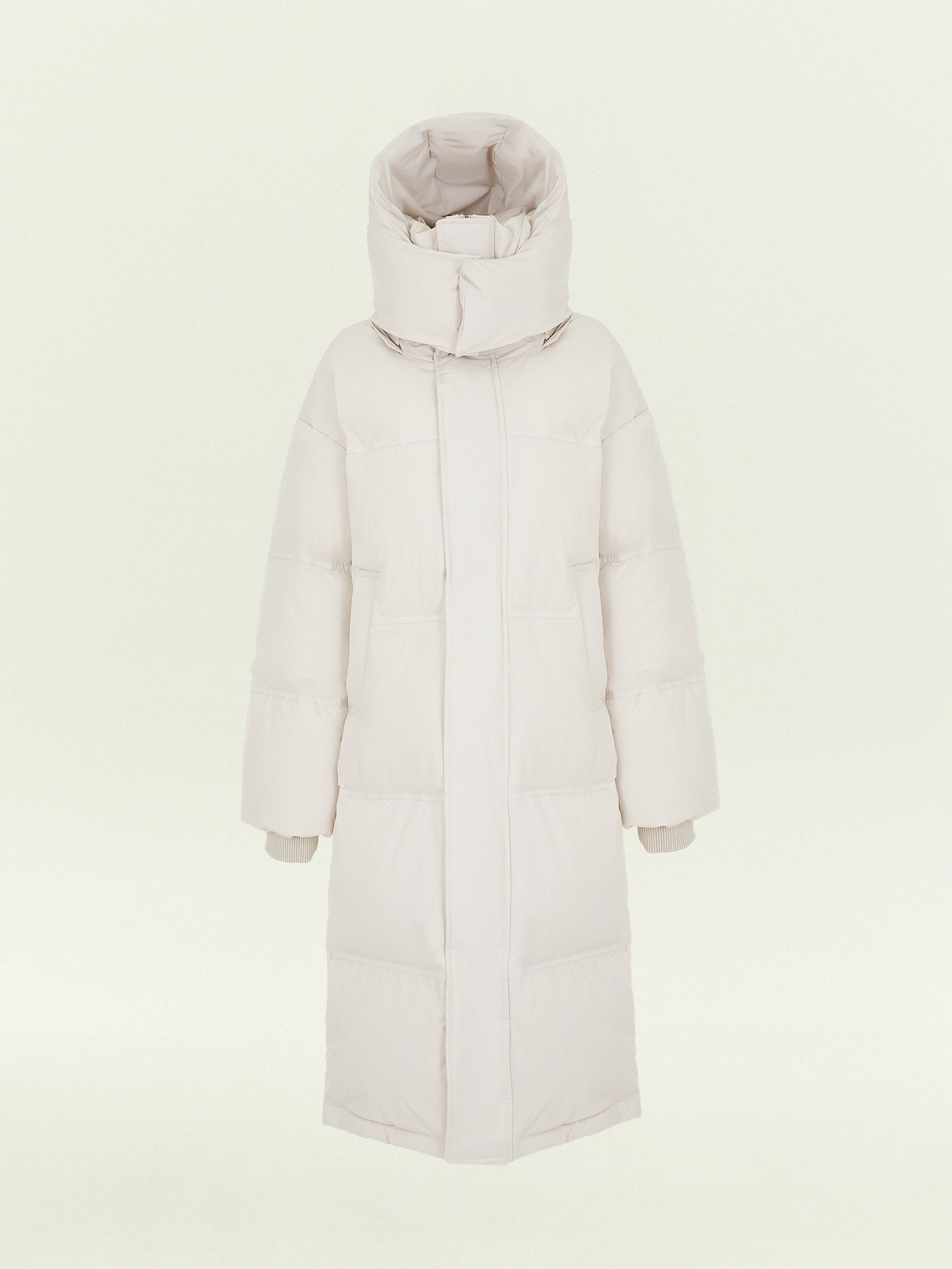 Удлинённый пуховик с пухом и пером