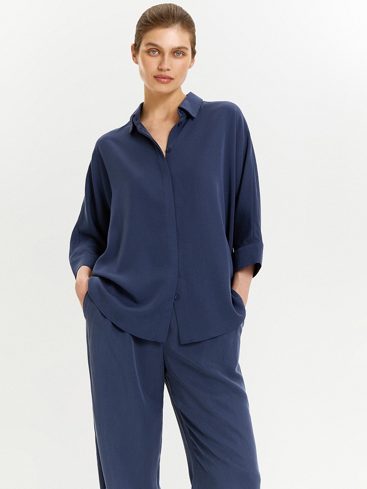 Рубашка с рукавом 3/4 из 100% тенсела