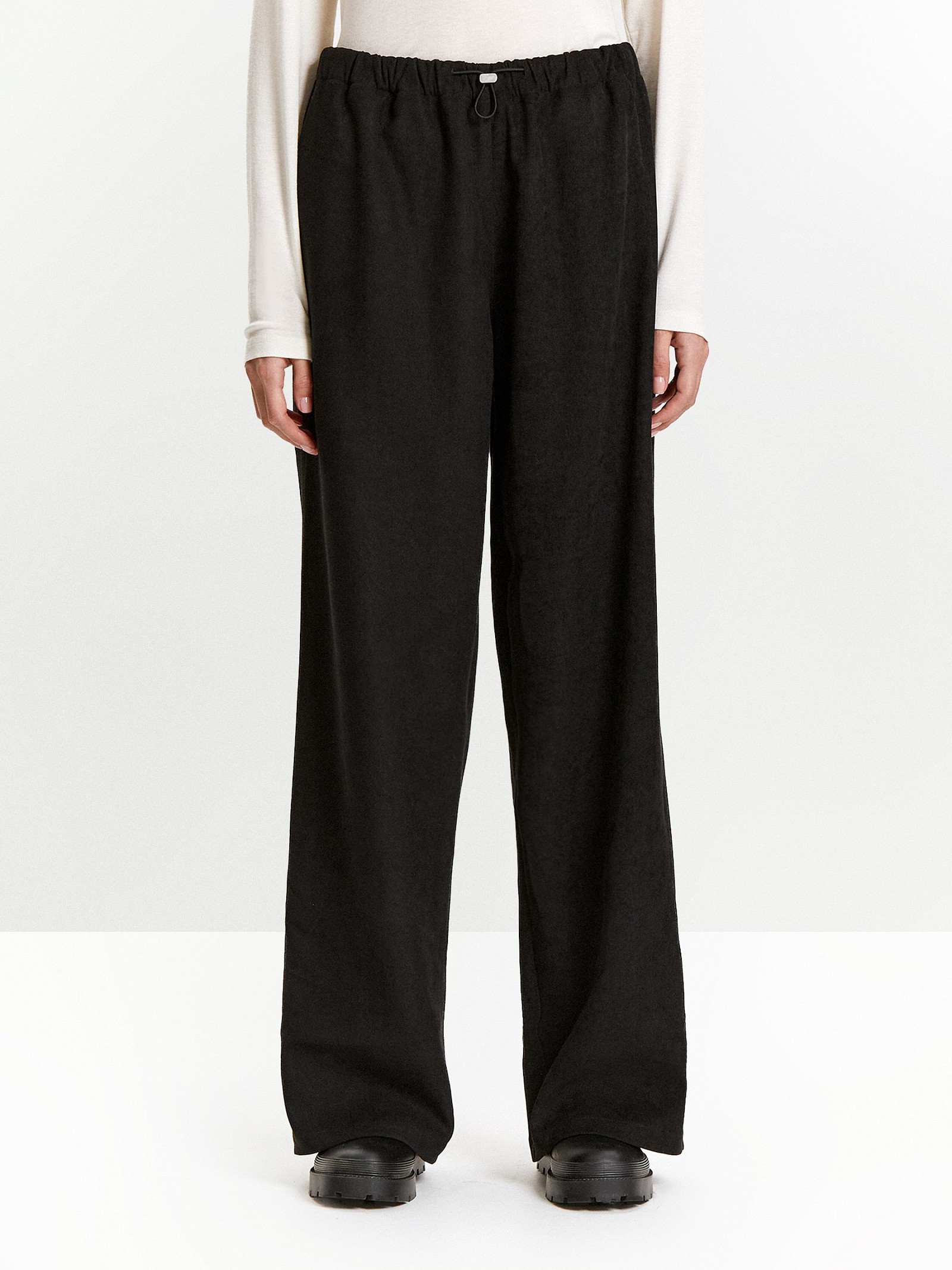 Брюки прямого кроя из трикотажа