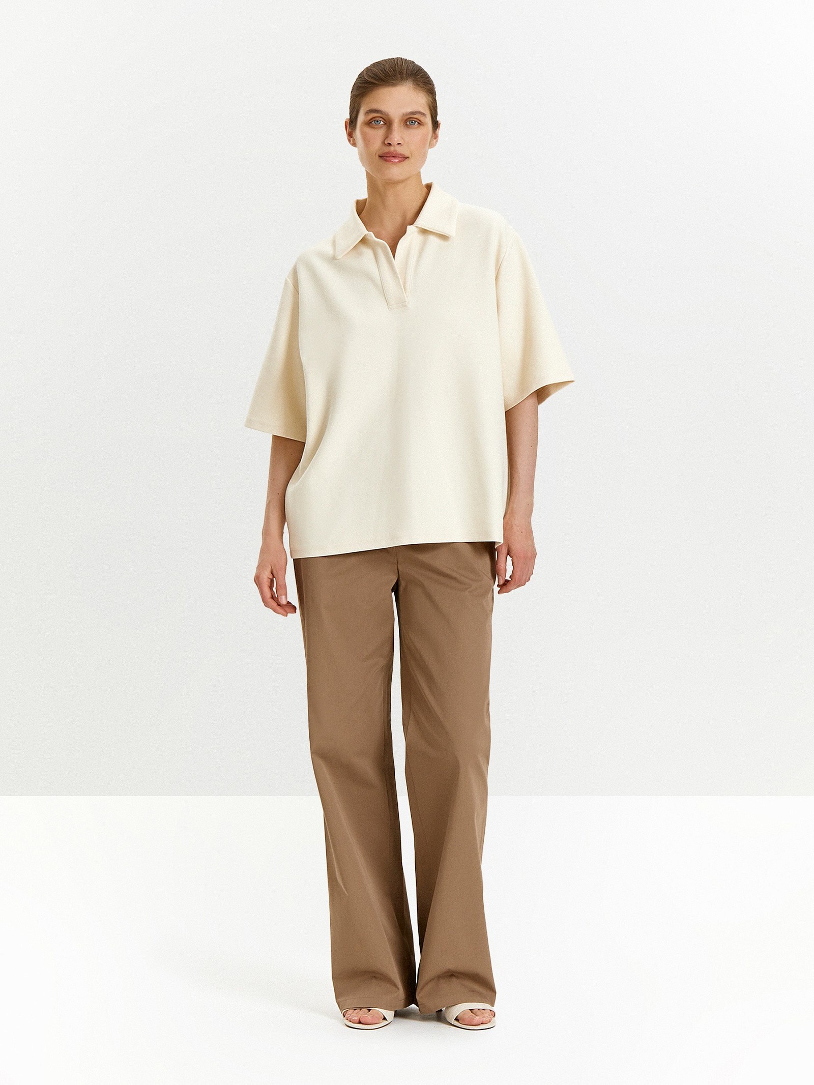 Брюки прямого кроя из хлопка