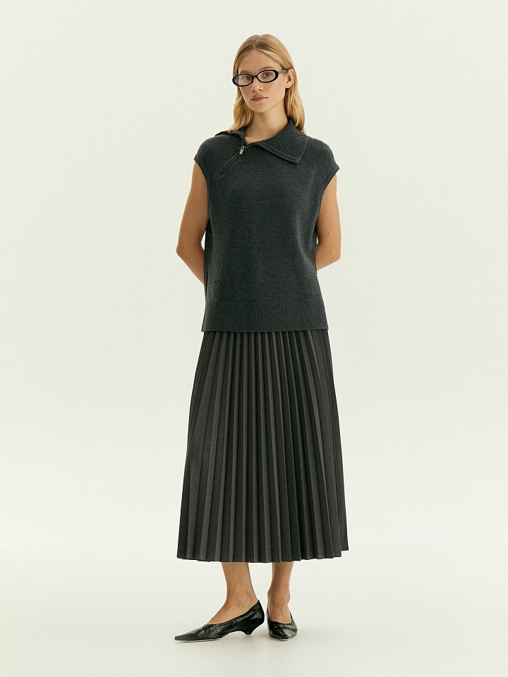 Плиссированная юбка из костюмной ткани