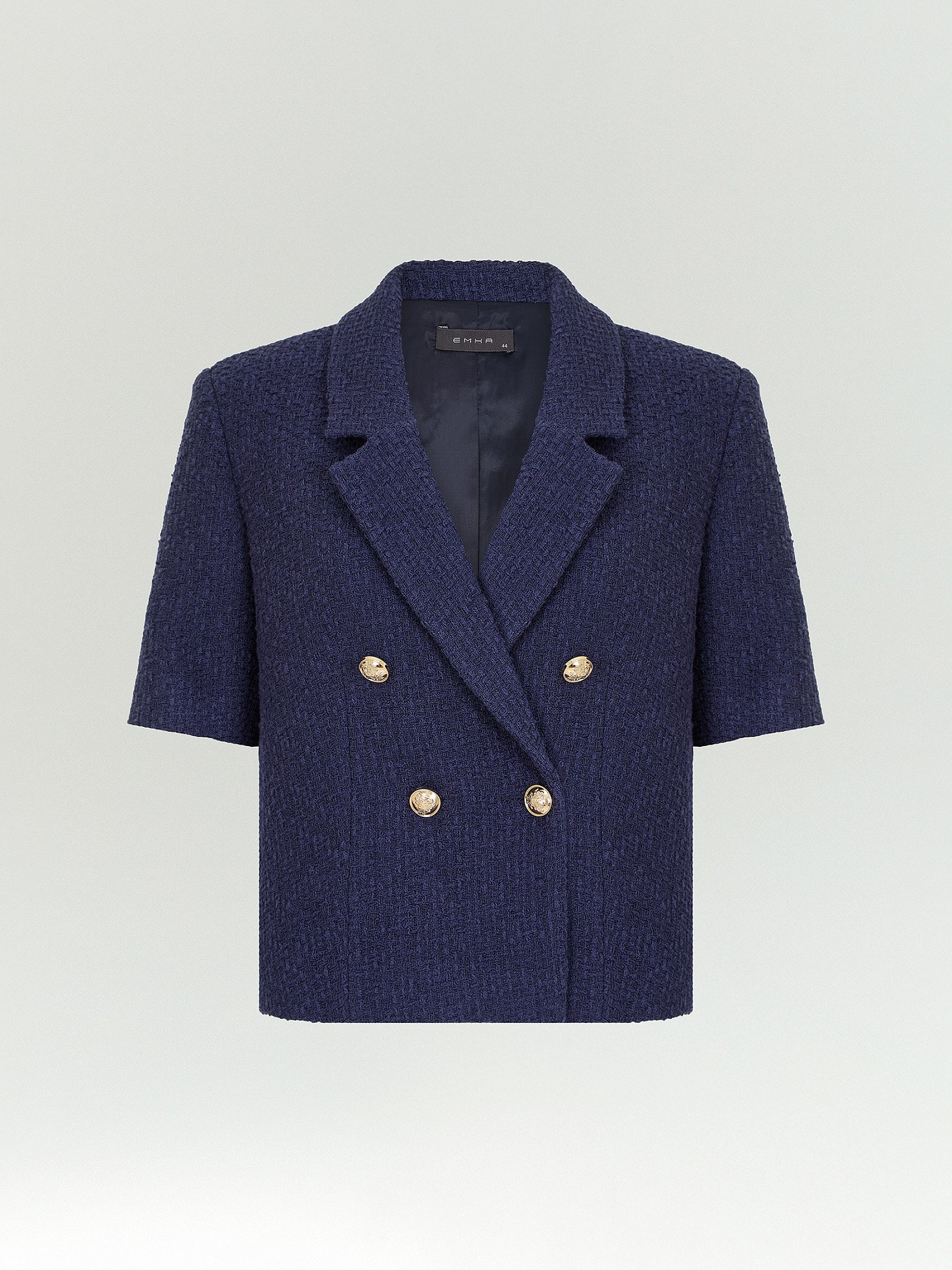 Двубортный жакет из твида