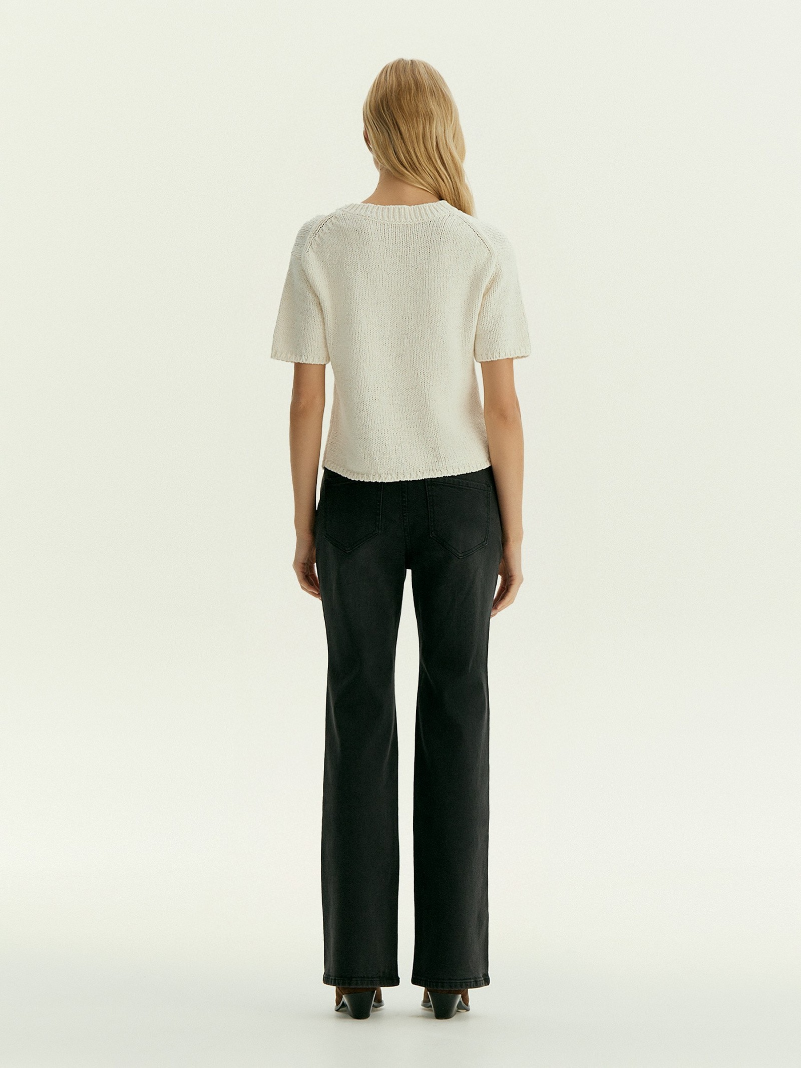 Джемпер с коротким рукавом из хлопка