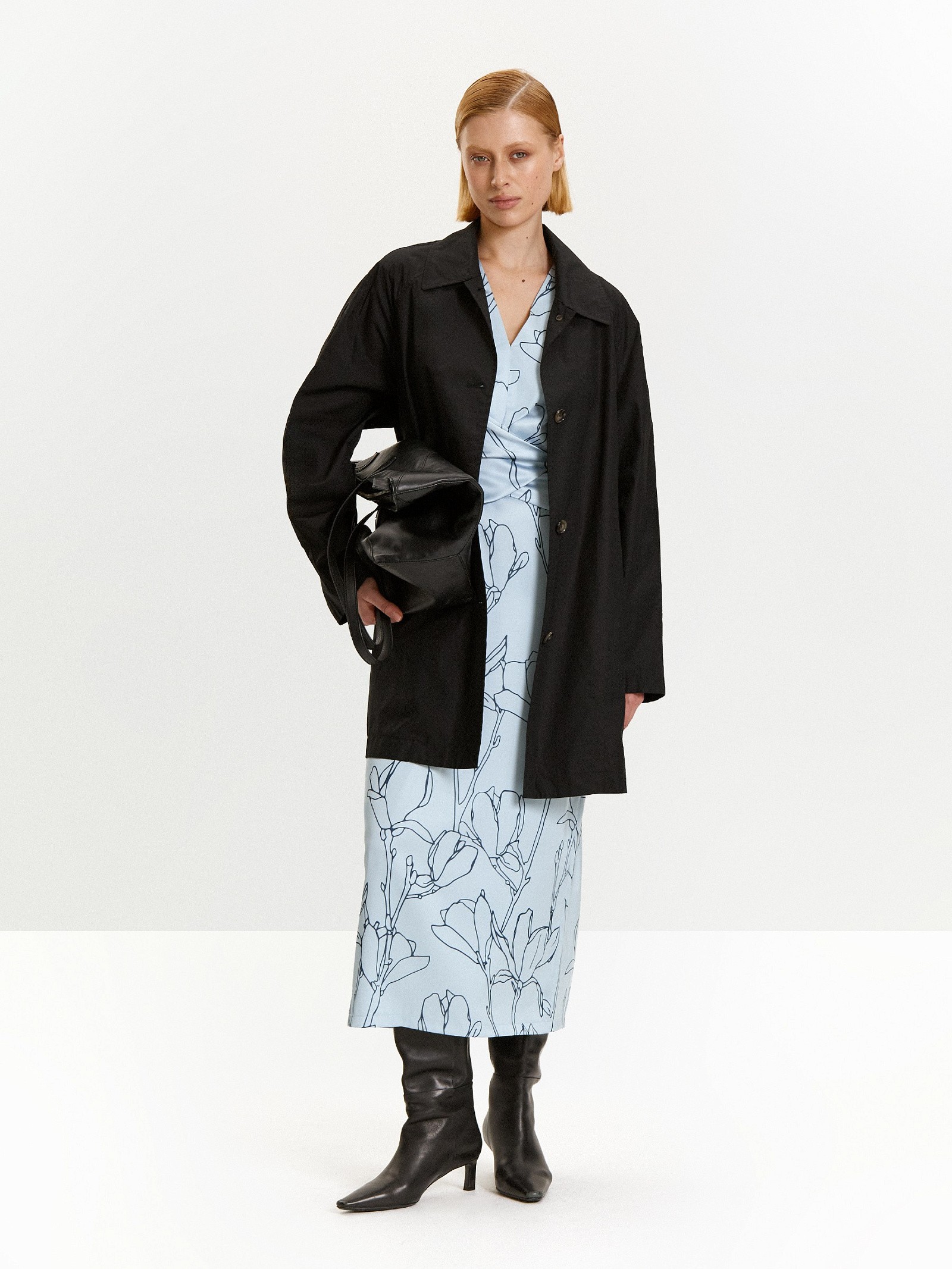 Платье приталенное с принтом