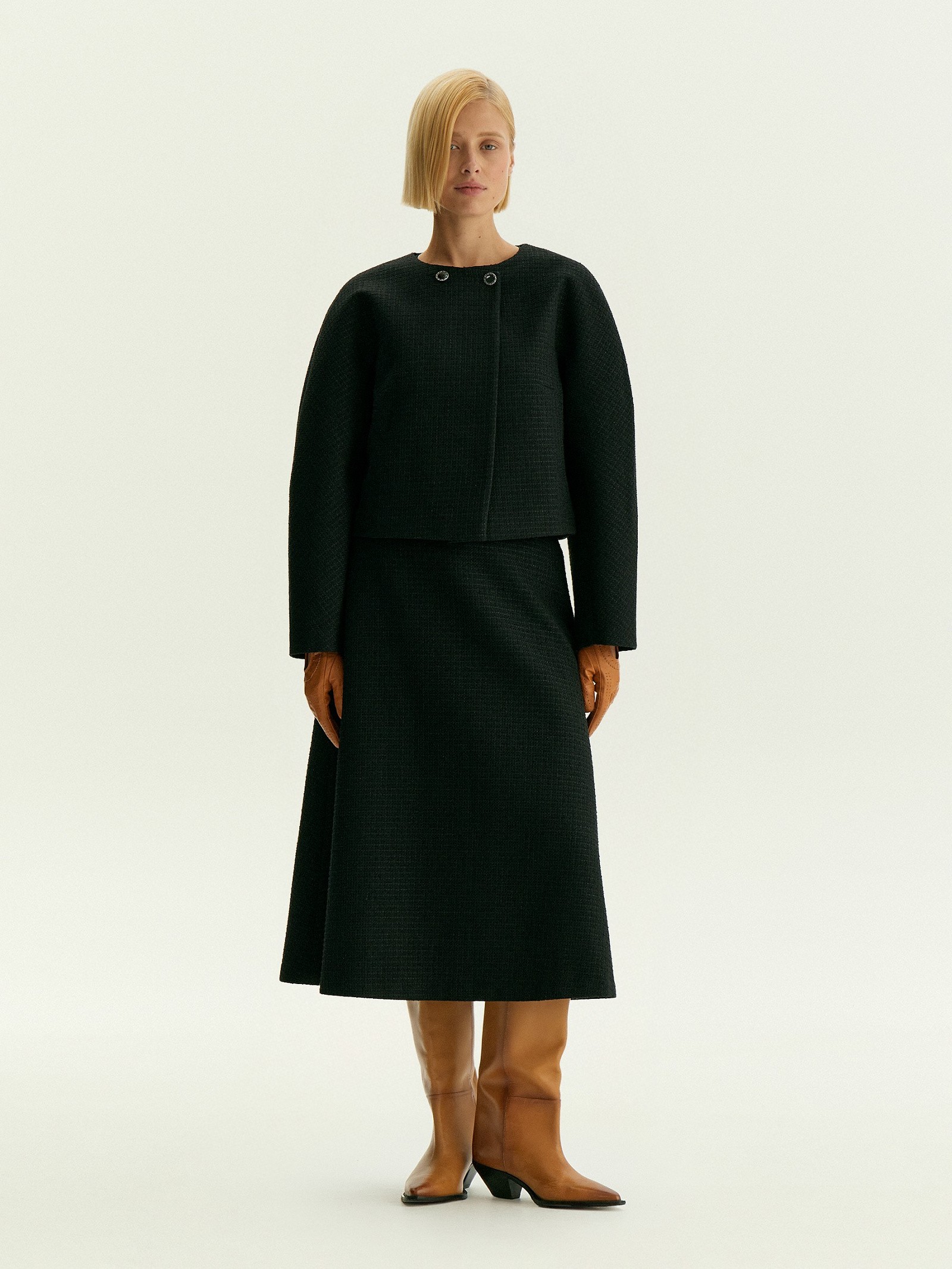 Жакет прямого кроя из костюмной шерсти