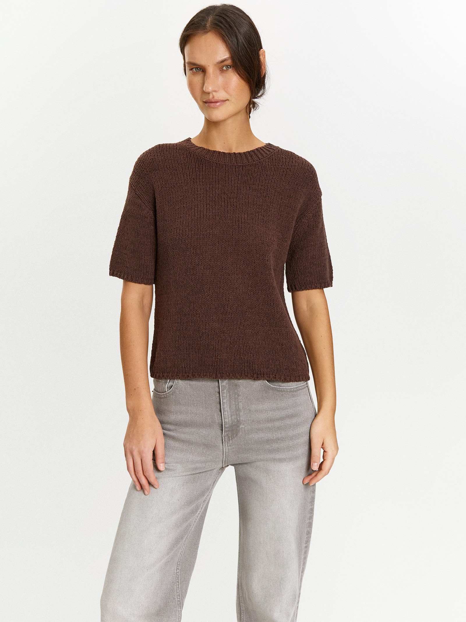 Джемпер с коротким рукавом из хлопка