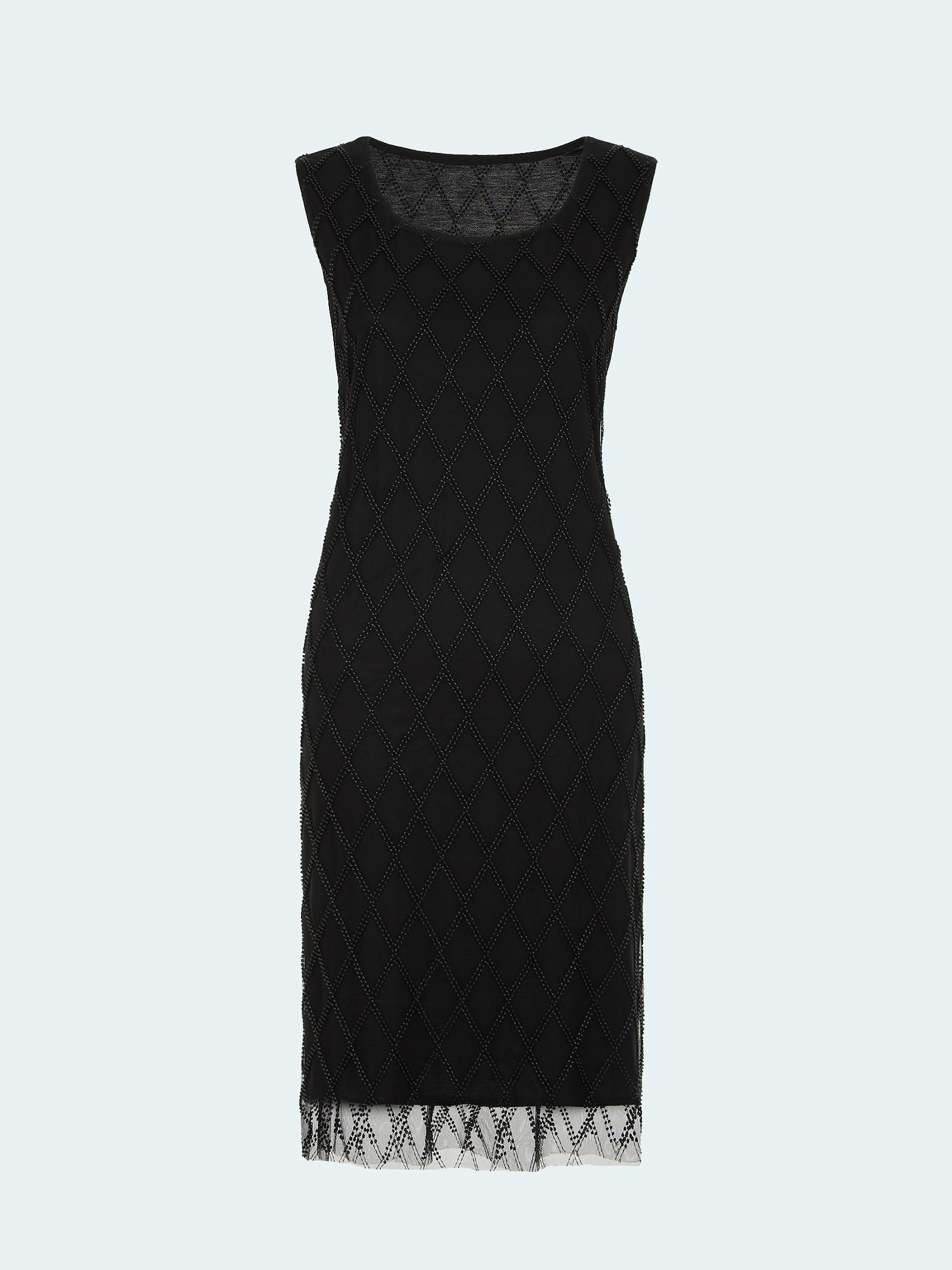 Платье мини с бисером