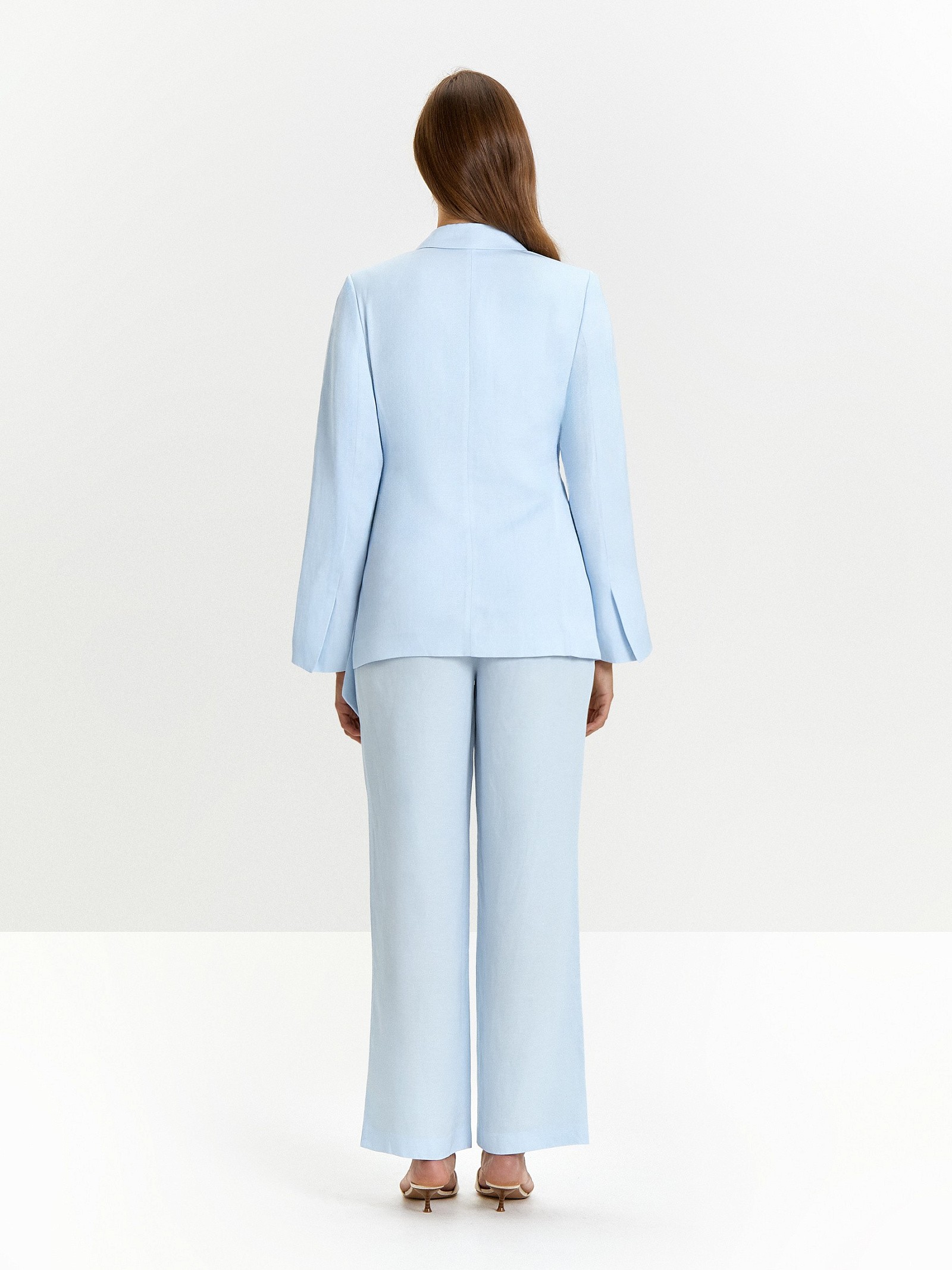 Жакет с поясом на запах с добавлением льна