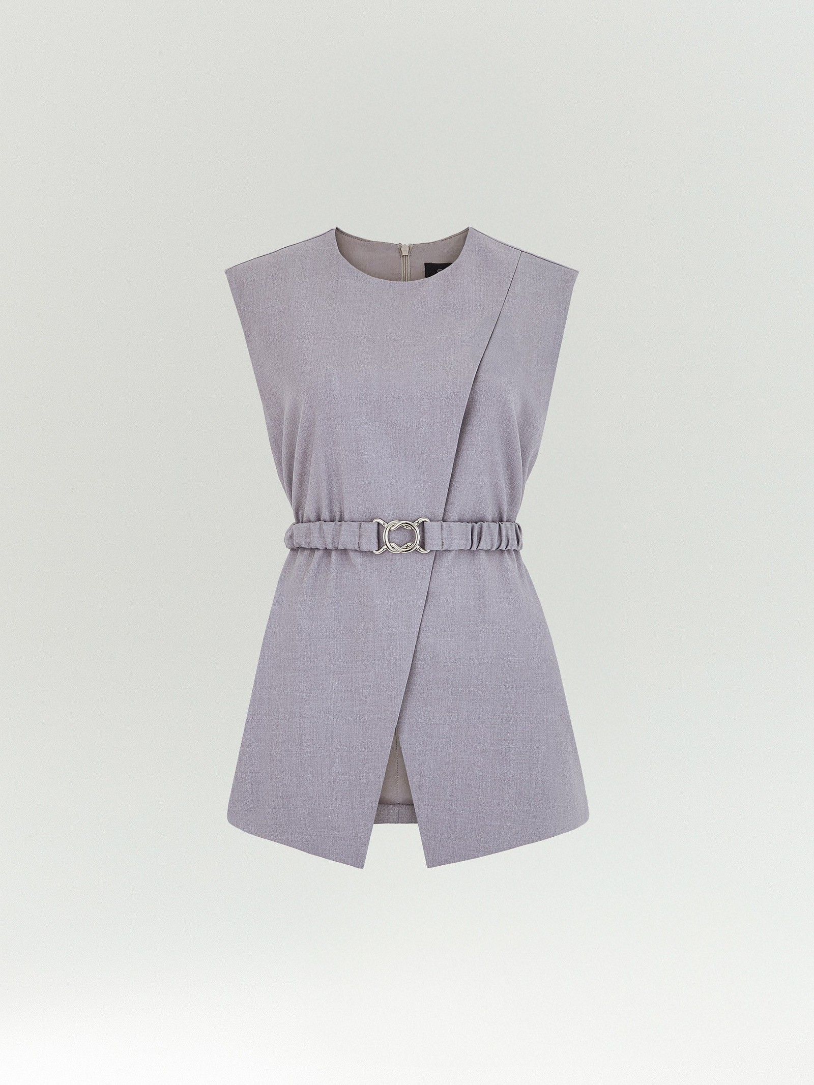 Топ из костюмной ткани с поясом