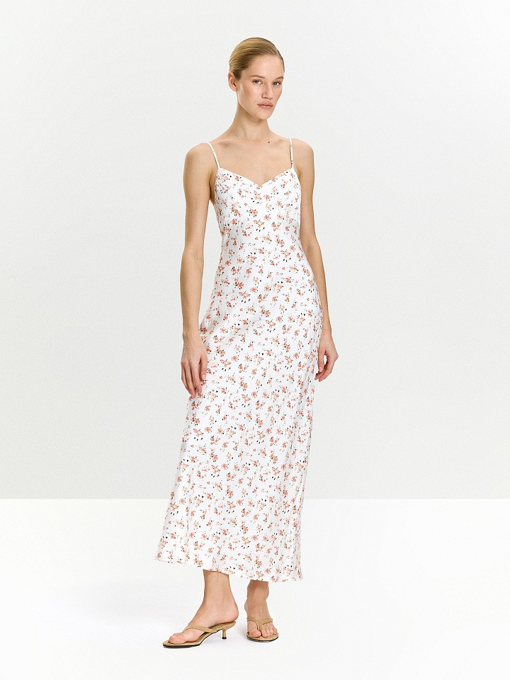 Платье макси с цветочным принтом из 100% японской вискозы