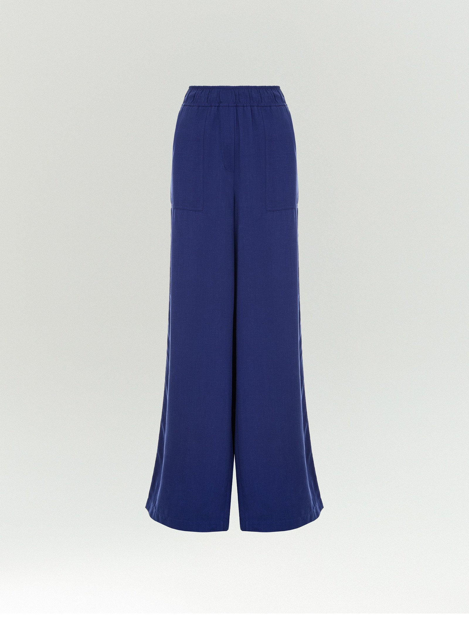 Брюки широкого кроя с добавлением льна