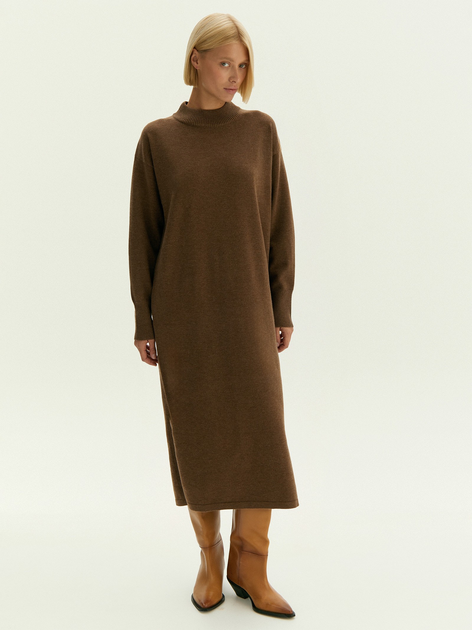 Платье миди из костюмной шерсти