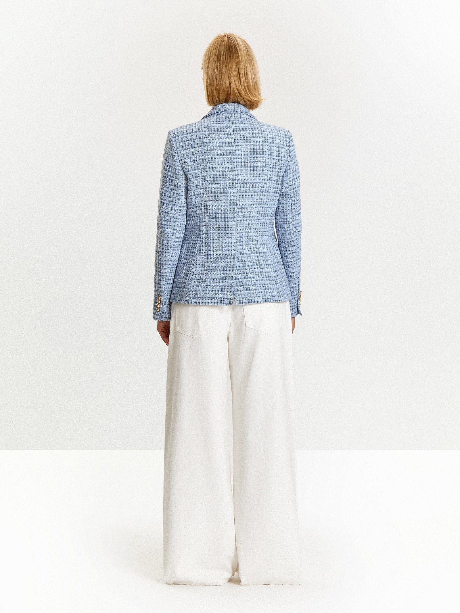 Жакет в клетку из твида