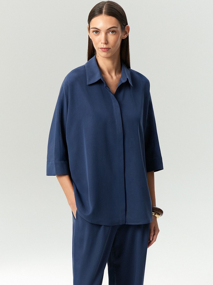 Рубашка с рукавом 3/4 из 100% тенсела