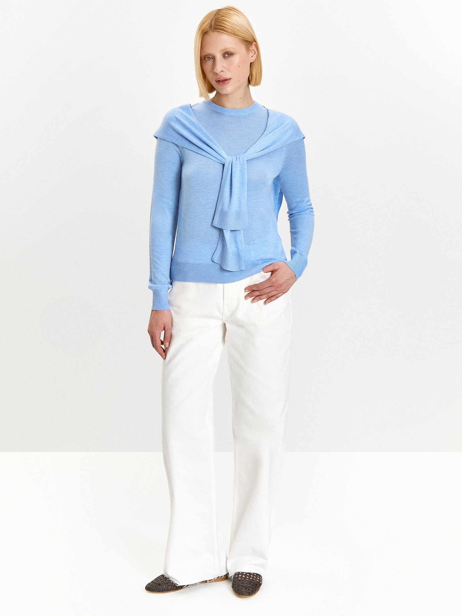 Джемпер из вискозного трикотажа с добавлением шерсти