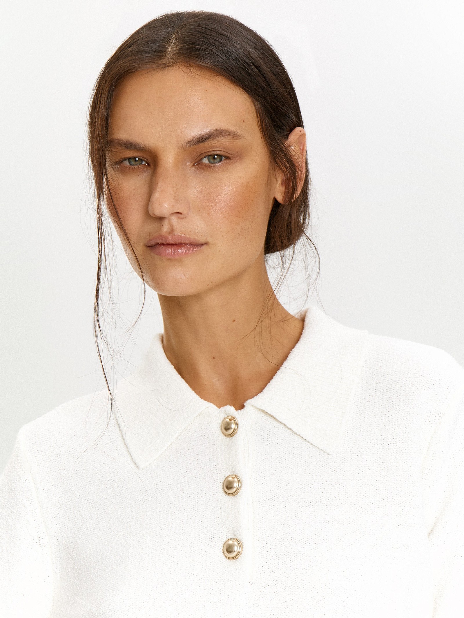 Джемпер с коротким рукавом из хлопка