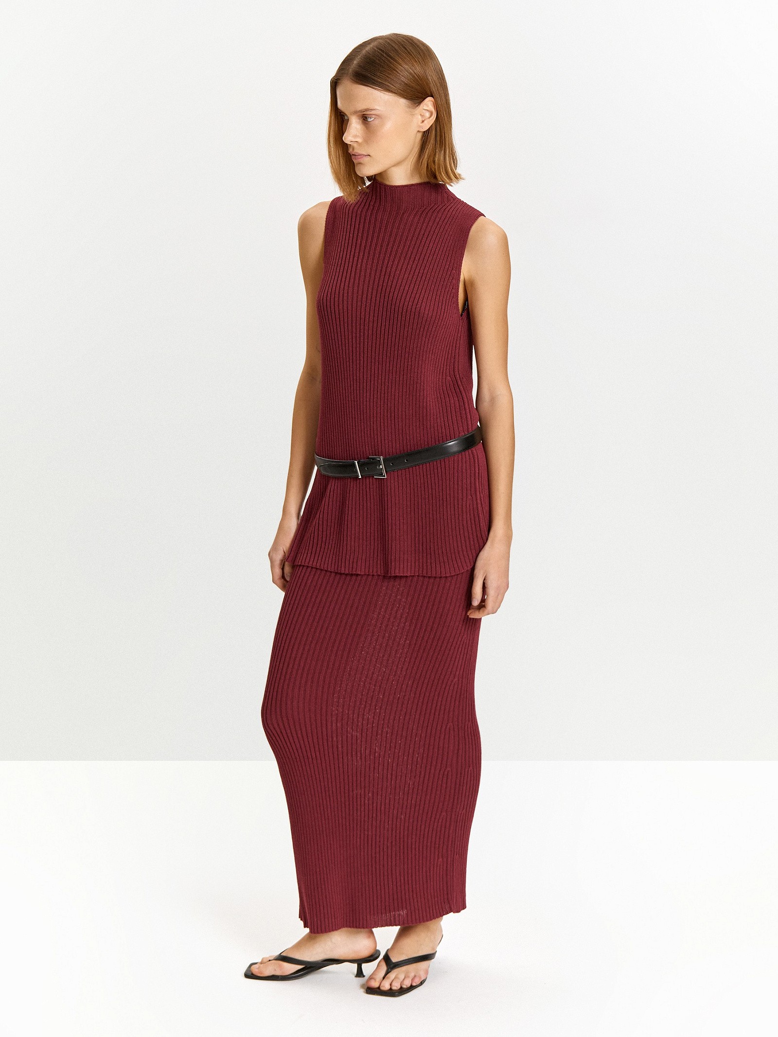 Юбка макси из трикотажа