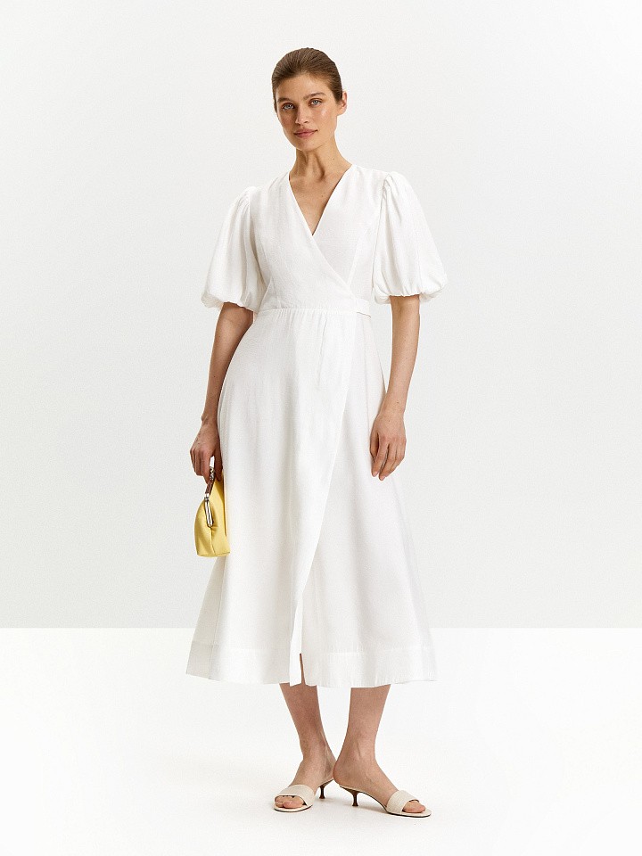 Платье миди на запах с поясом