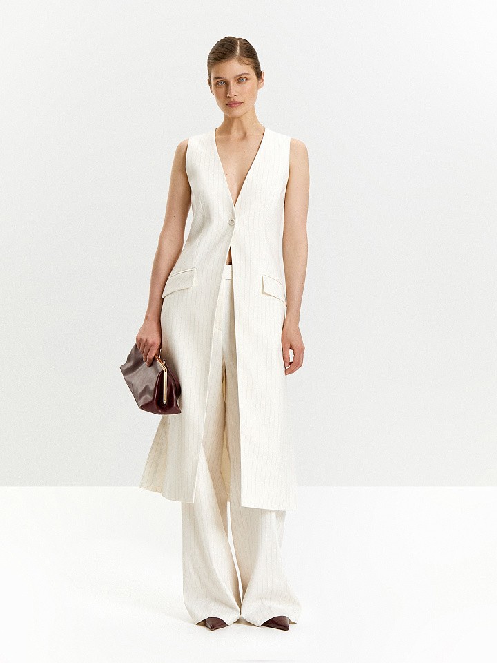 Удлиненный жилет в полоску