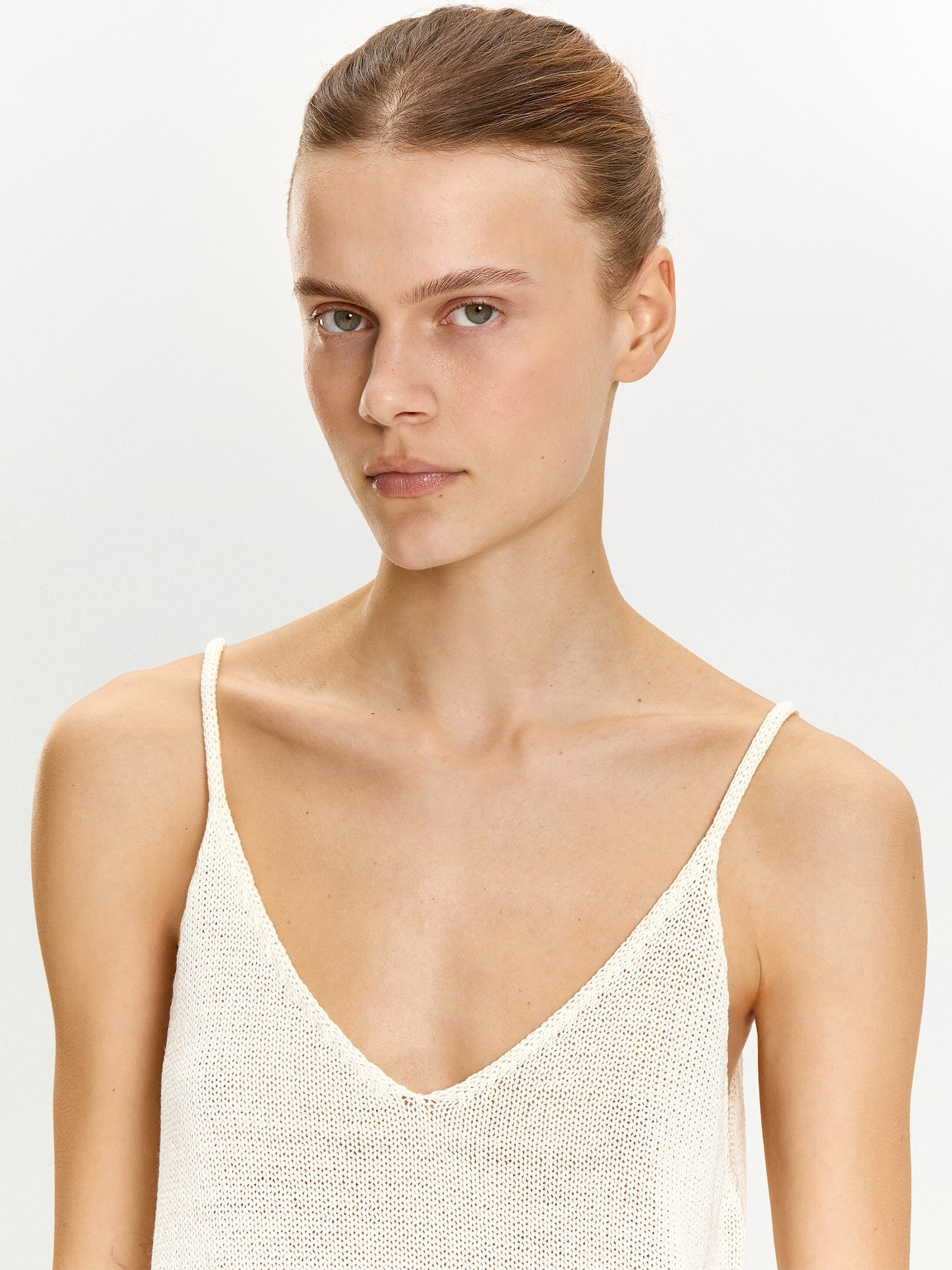 Трикотажный топ с металлизированной нитью