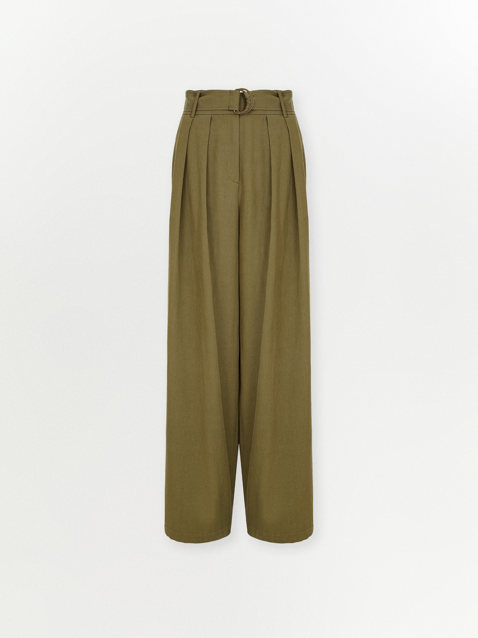 Брюки широкого кроя на ремне из тенсела