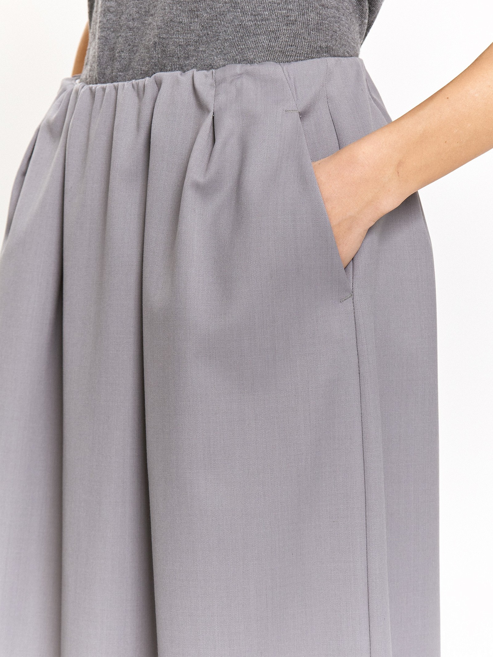 Юбка миди на резинке из костюмной шерсти