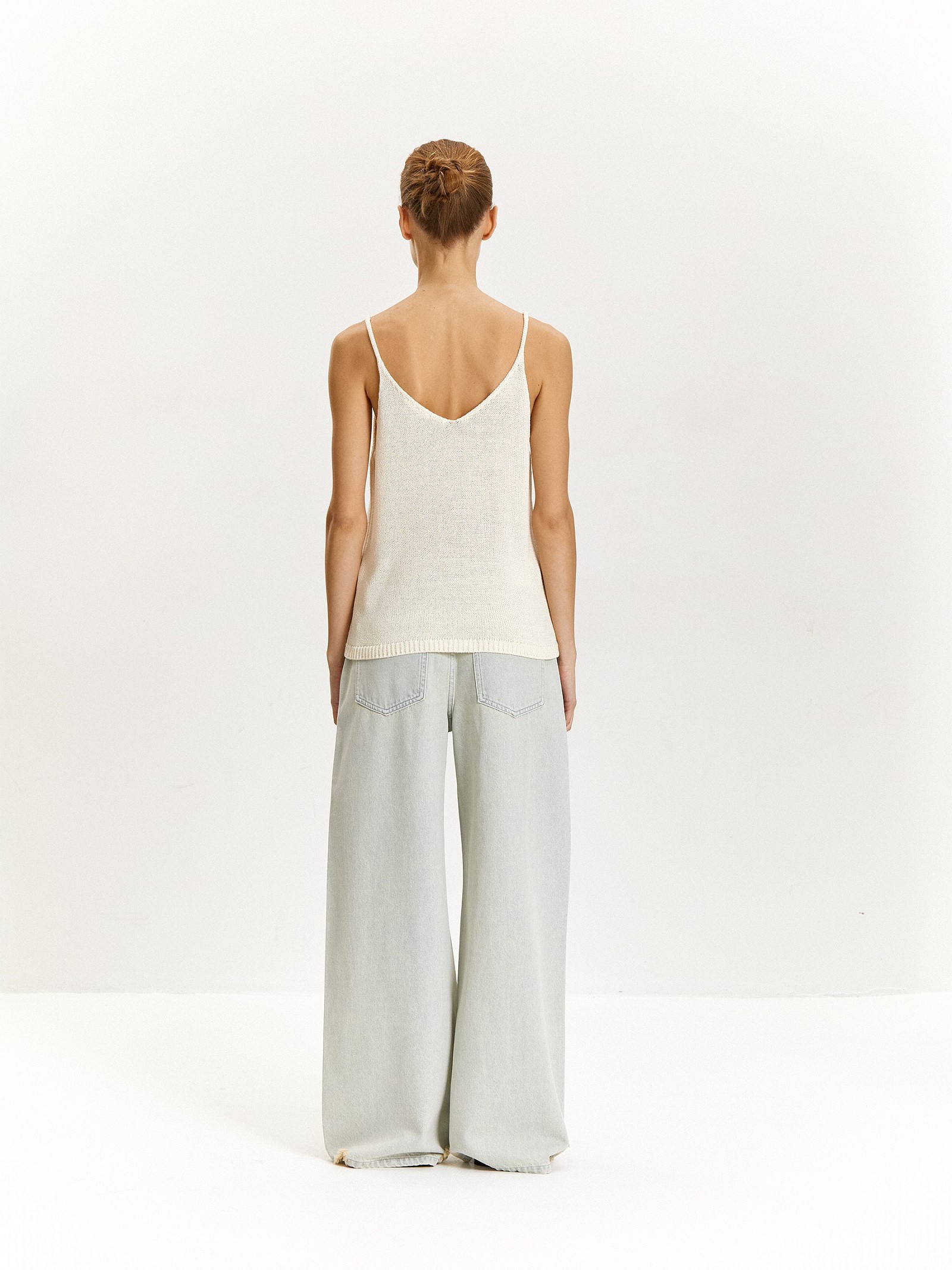 Трикотажный топ с металлизированной нитью