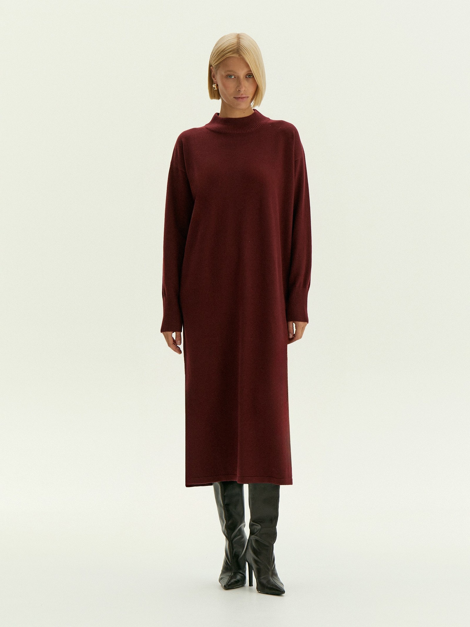 Платье миди из костюмной шерсти