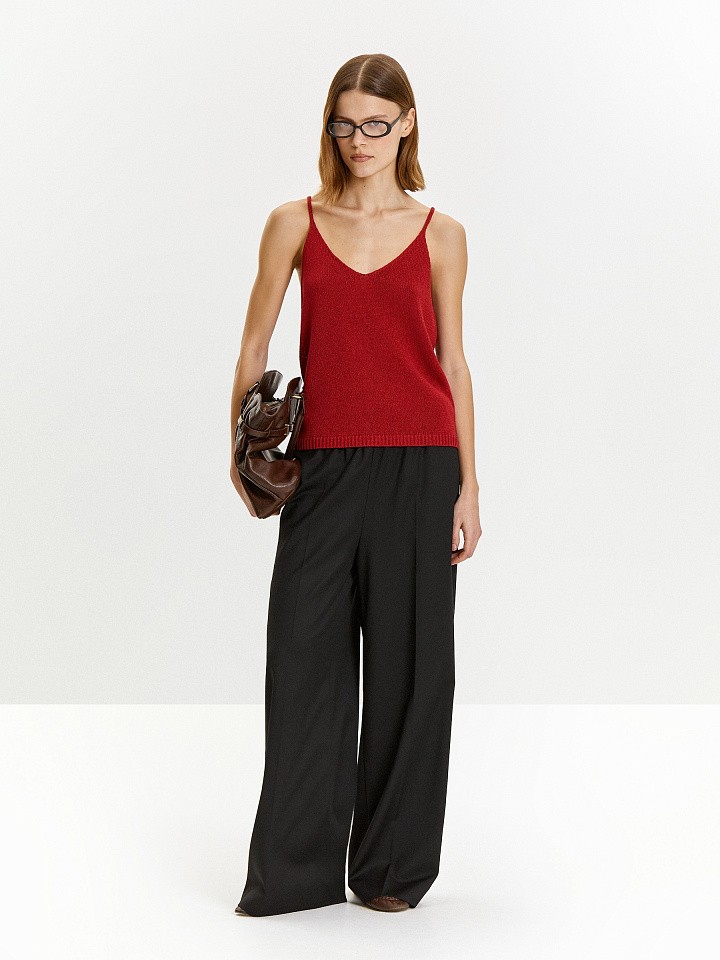 Трикотажный топ с металлизированной нитью