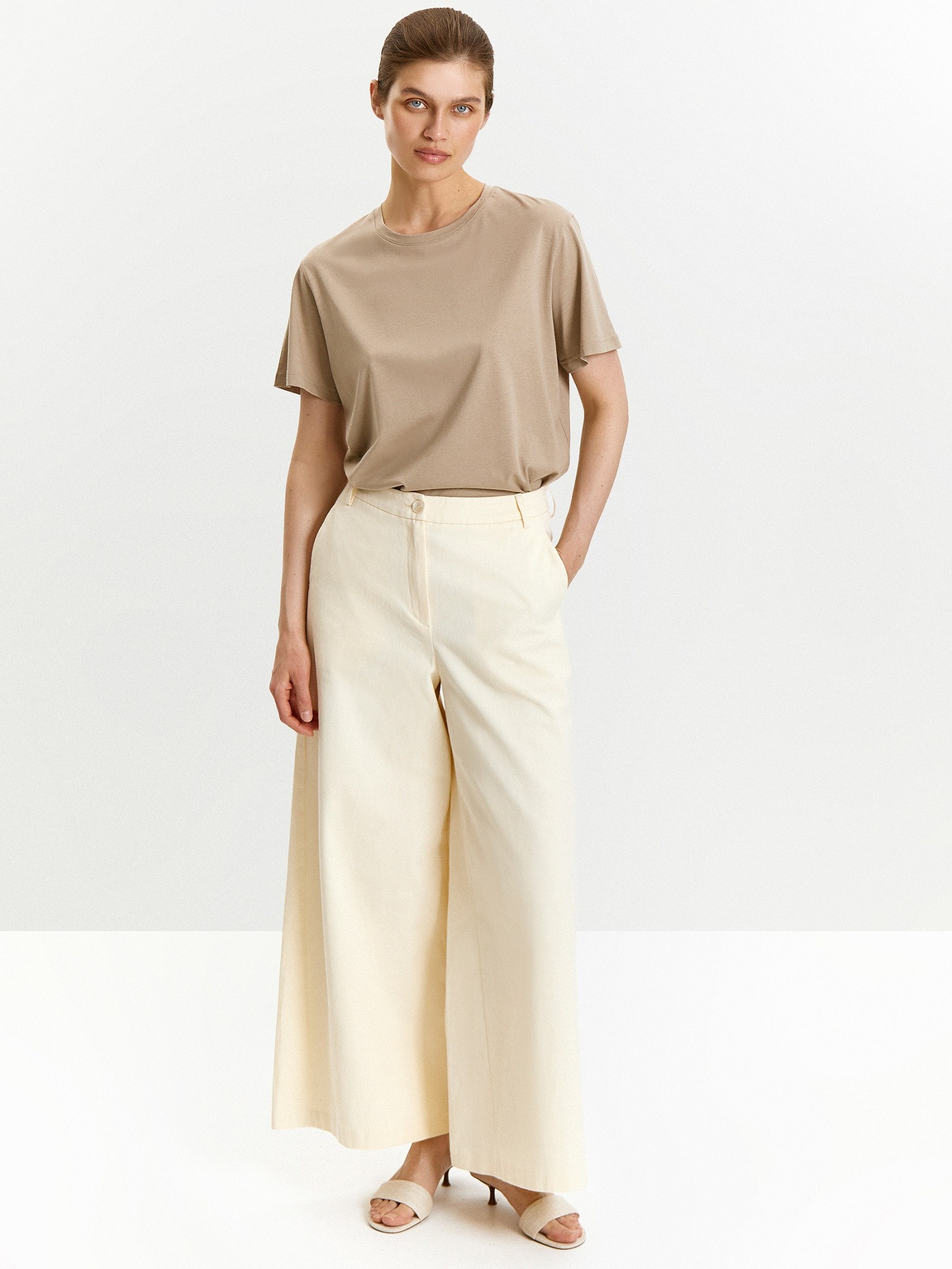 Брюки широкого кроя из 100% хлопка