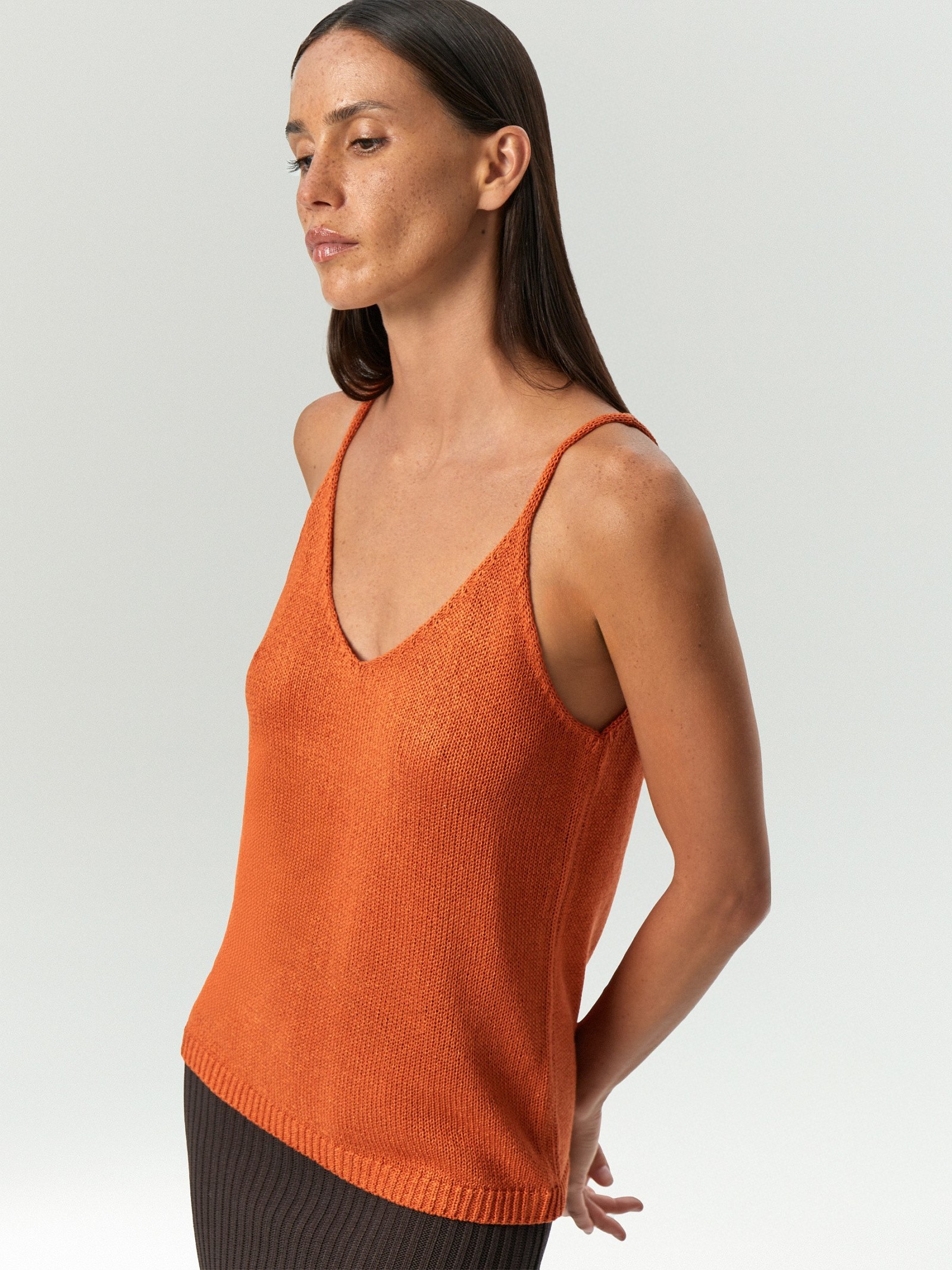 Трикотажный топ с металлизированной нитью