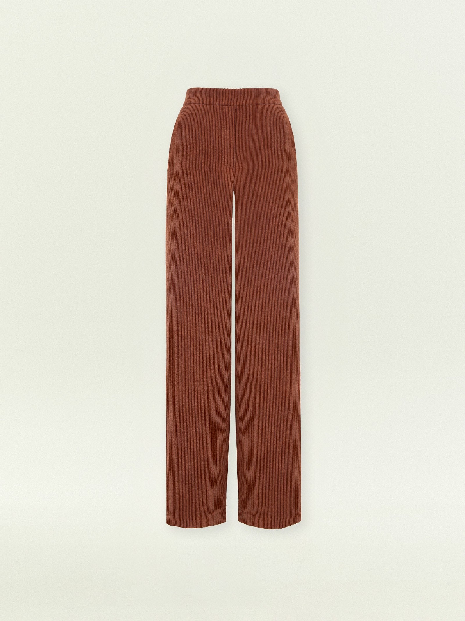Вельветовые брюки прямого кроя на резинке